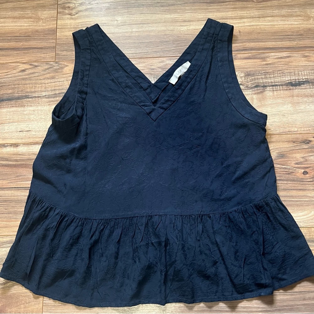 LOFT Black V-Neck Tank Top